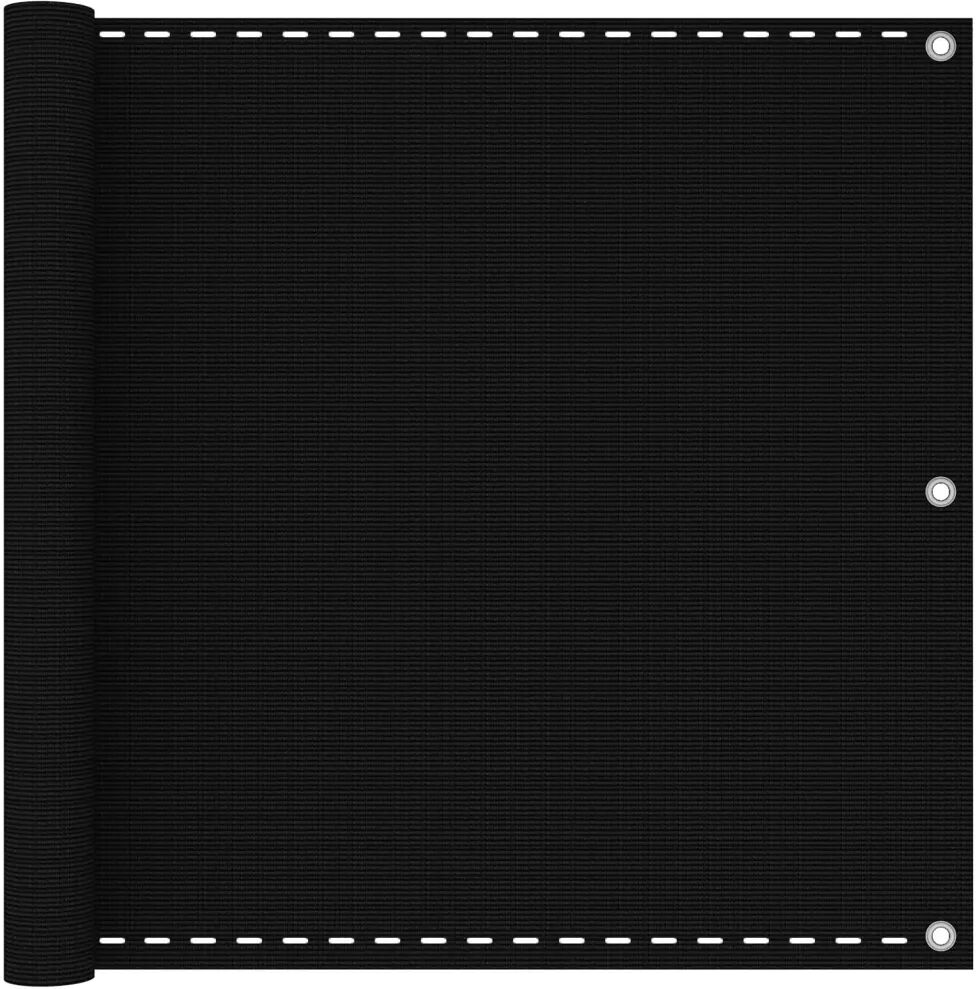 vidaXL Balkonscherm 90x300 cm HDPE zwart