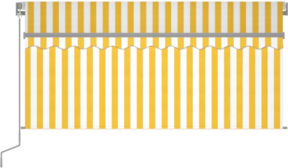 vidaXL Luifel handmatig uittrekbaar rolgordijn LED 3x2,5 m geel en wit