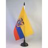 AZ FLAG Ecuador Table Vlag 14x21 cm Ecuadorian Desk Vlag 21 x 14 cm Zwarte plastic stok en voet