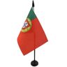 AZ FLAG Portugal Tafelvlag 15x10 cm Portugese Bureauvlag 15 x 10 cm Zwarte plastic stok en voet