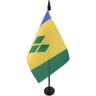 AZ FLAG Sint Vincentius Tafelvlag 15x10 cm Vicentian Desk Vlag 15 x 10 cm Zwarte plastic stok en voet