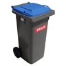 plasteo Recyclingbakken buiten 120 L SULO, recycling bin, household waste container grijs/blauwe hoes (22146)