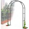 MISKYN Tuinrozenboog, breed 120 cm 140 cm 180 cm 240 cm 300 cm 350 cm Metalen pergola prieel Metalen boog voor klimplanten, decoratieve huwelijksboog,Groen,W1.8M*H2.2M