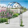 MISKYN Tuinrozenboog, breed 120 cm 140 cm 180 cm 240 cm 300 cm 350 cm Metalen pergola prieel Metalen boog voor klimplanten, decoratieve huwelijksboog,zwart,W1.2M*H2.2M