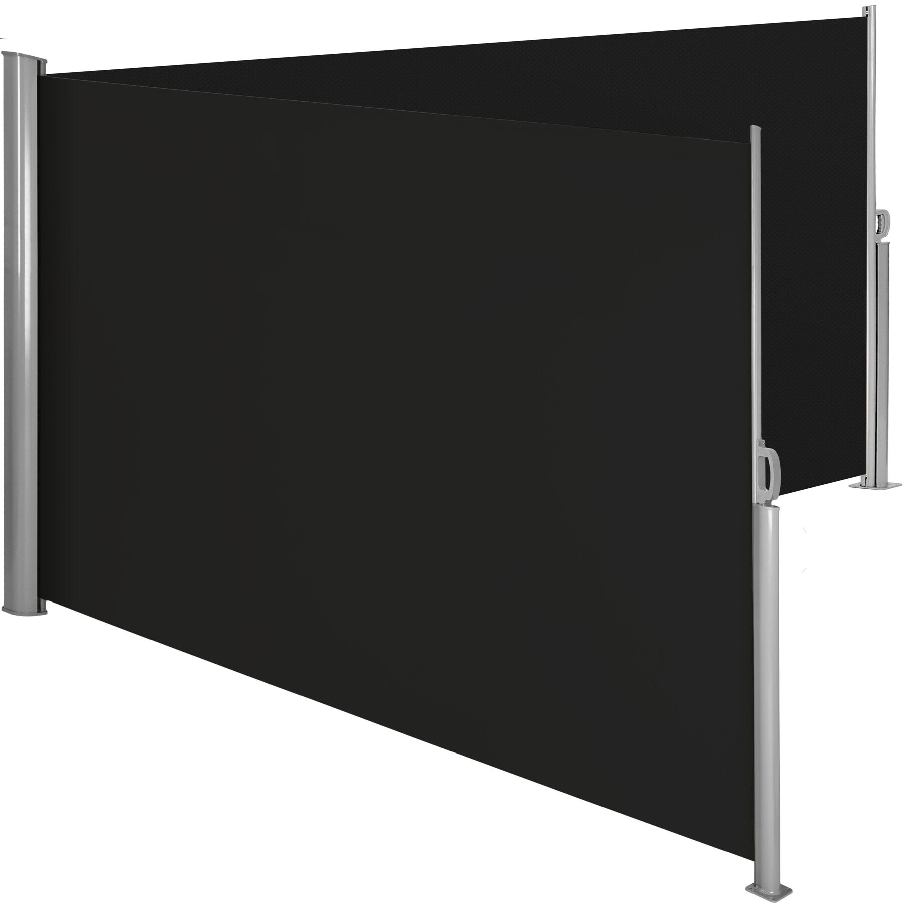 tectake Aluminium dobbel Sidemarkise - 180 x 600 cm,svart