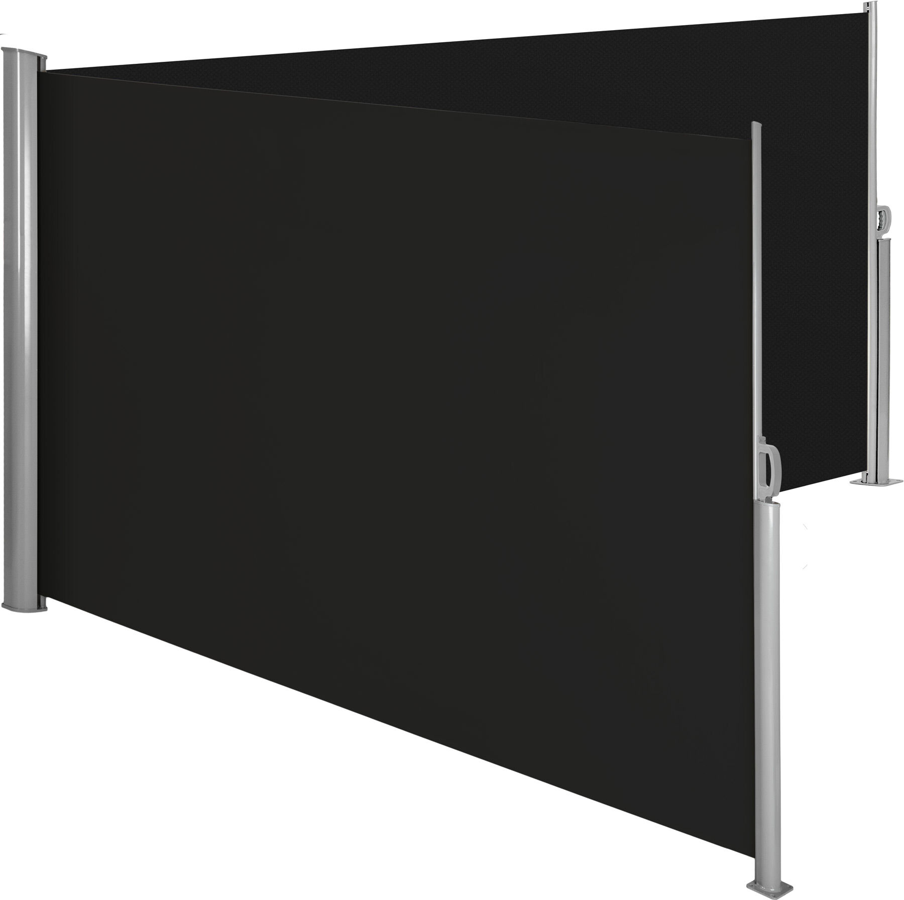 tectake Aluminium dobbel Sidemarkise - 180 x 600 cm,svart