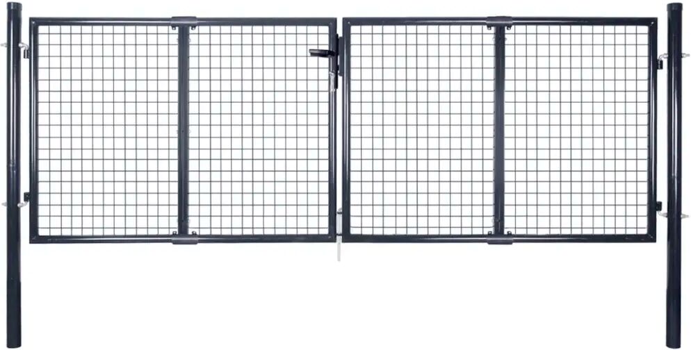 vidaXL Hageport netting galvanisert stål 289x125 cm grå