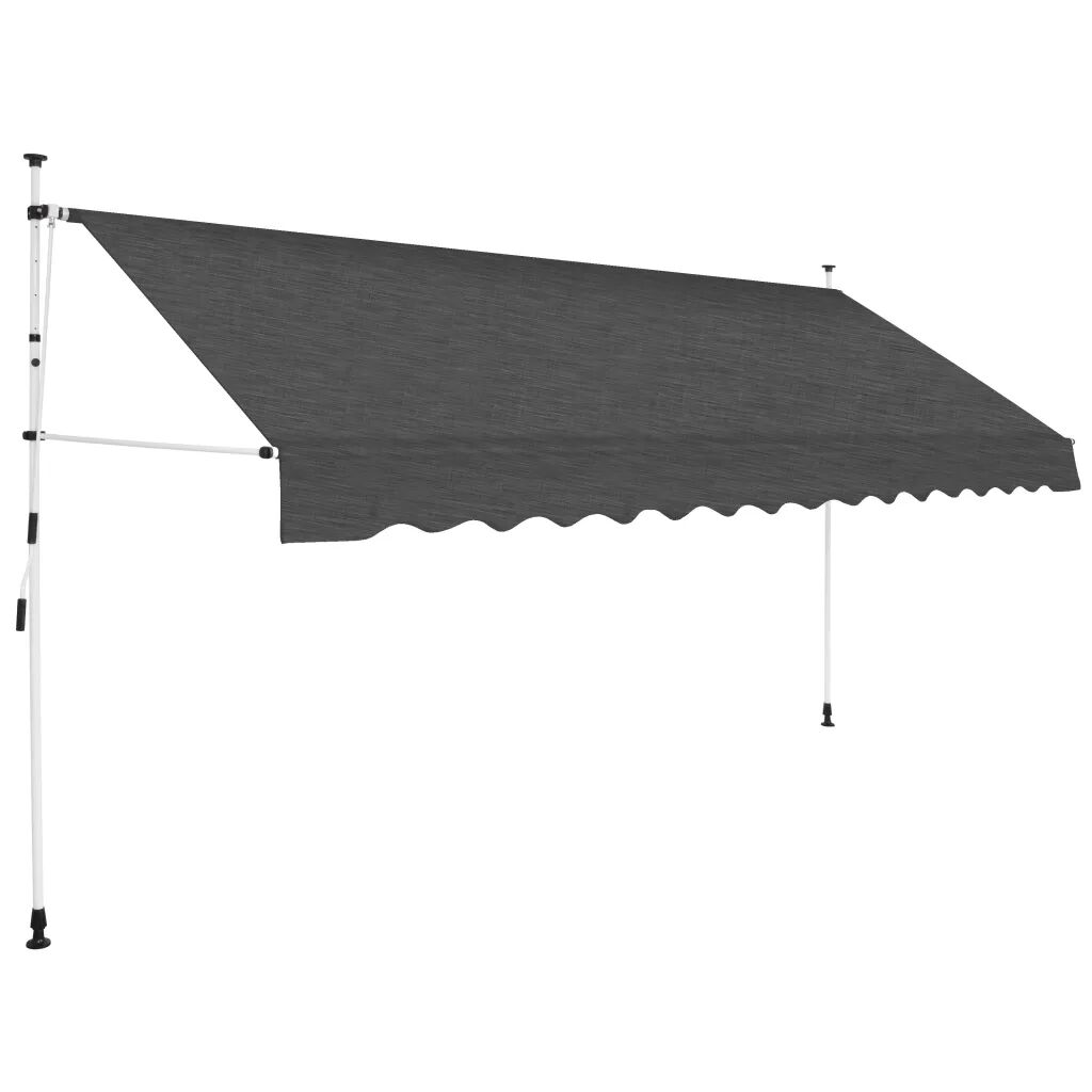 vidaXL Manuell uttrekkbar markise 350 cm antrasitt