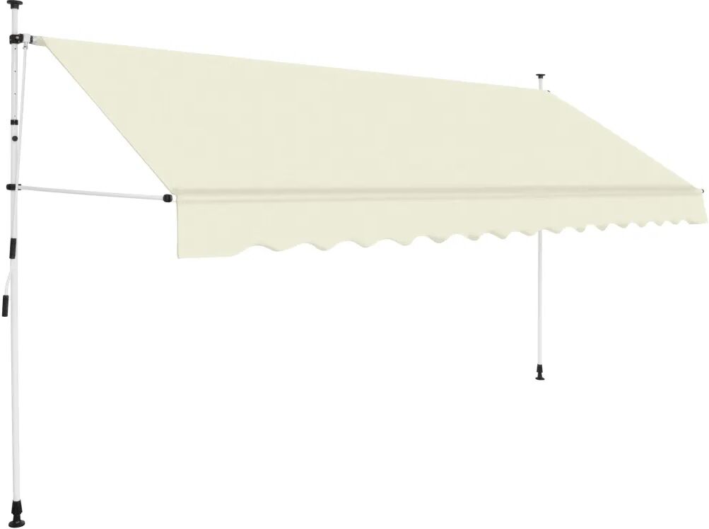 vidaXL Manuell uttrekkbar markise 400 cm kremhvit