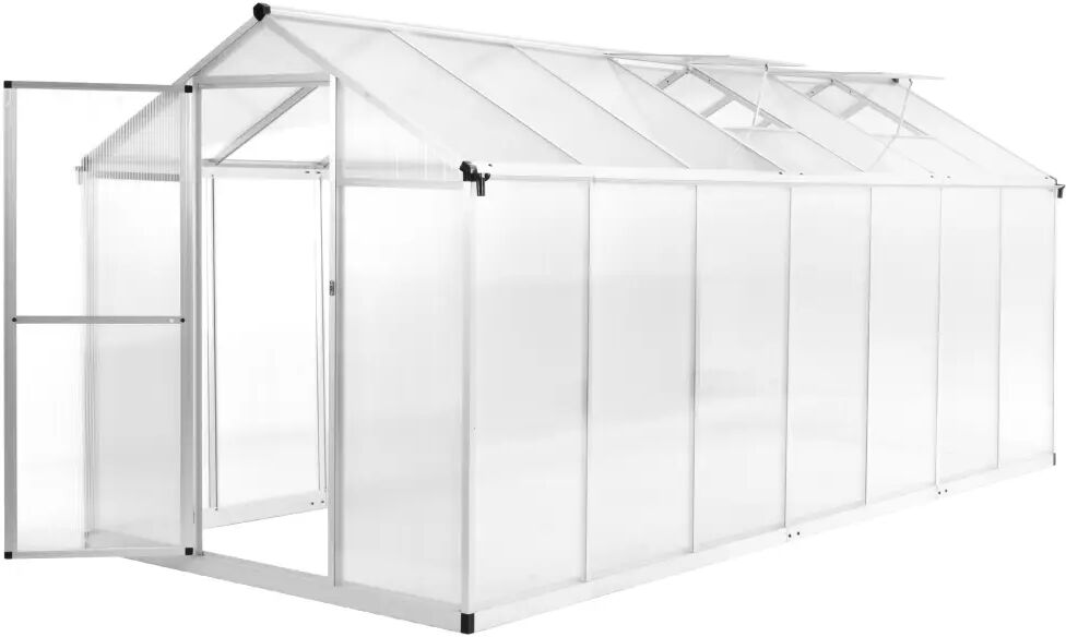 vidaXL Drivhus aluminium 421x190x195 cm 15,6 m³