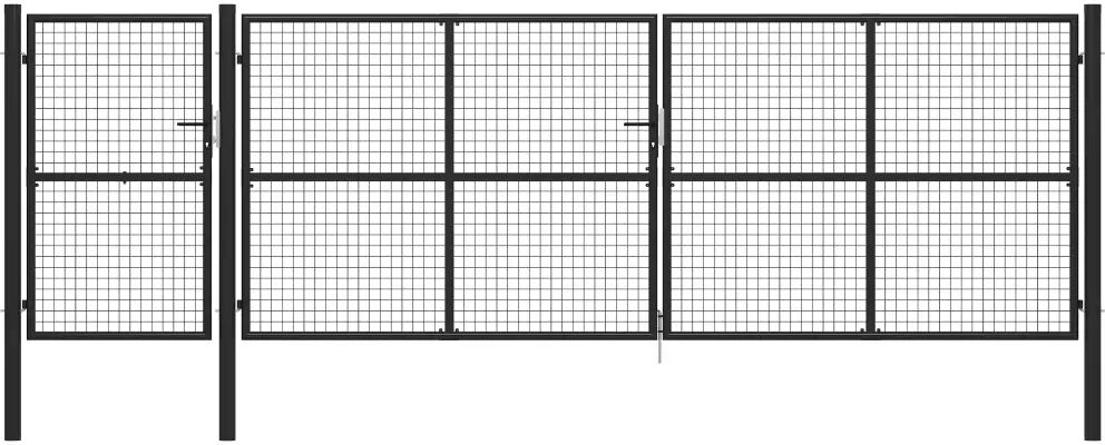 vidaXL Hageport stål 500x150 cm antrasitt