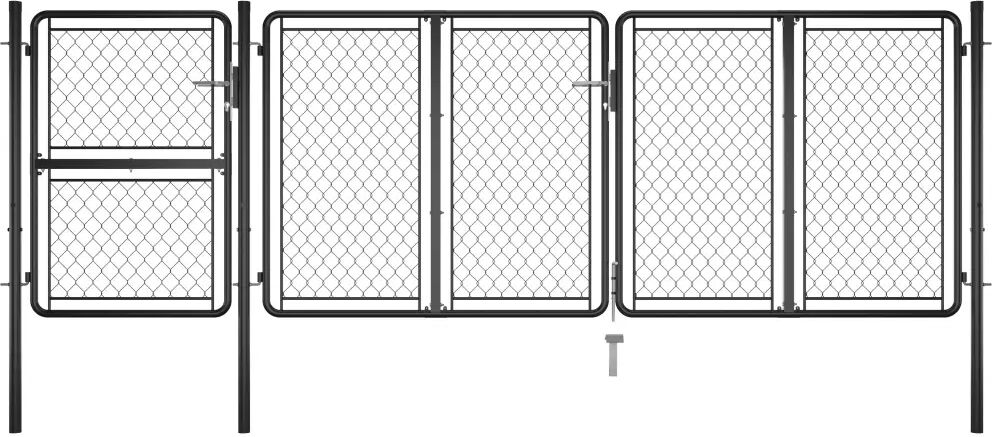 vidaXL Hageport stål 125x395 cm antrasitt