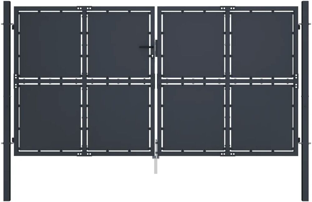 vidaXL Hageport stål 300x200 cm antrasitt