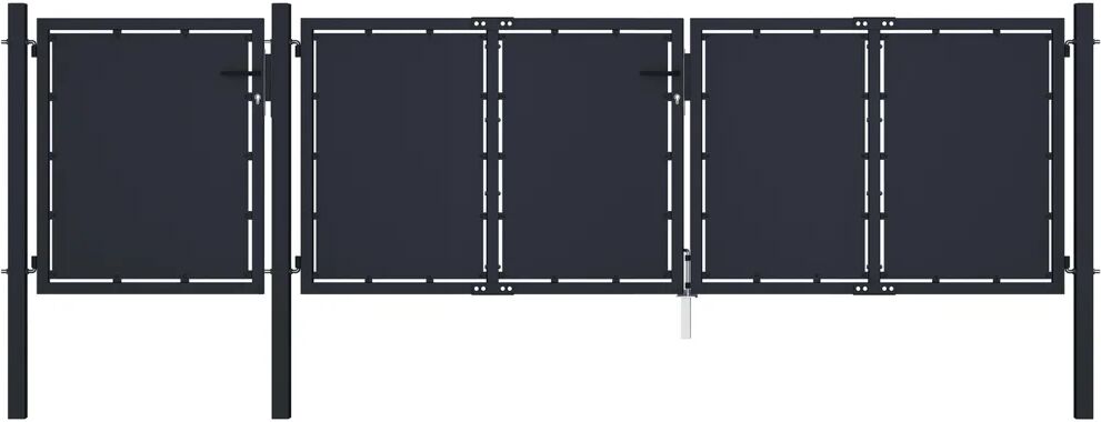 vidaXL Hageport metall 4x1,5 m antrasitt