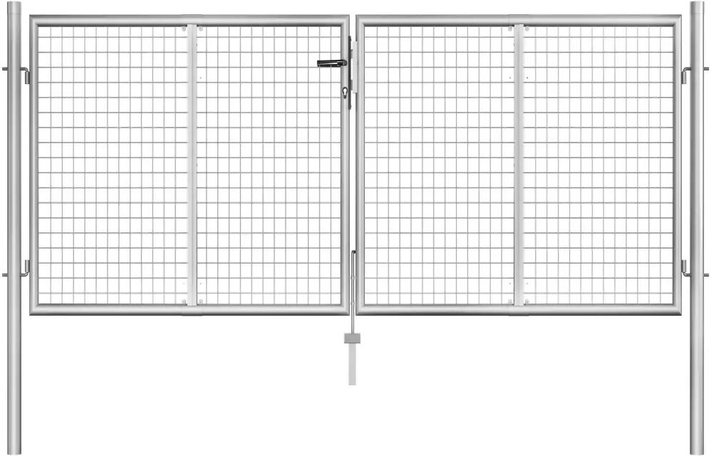 vidaXL Hageport galvanisert stål 306x150 cm sølv