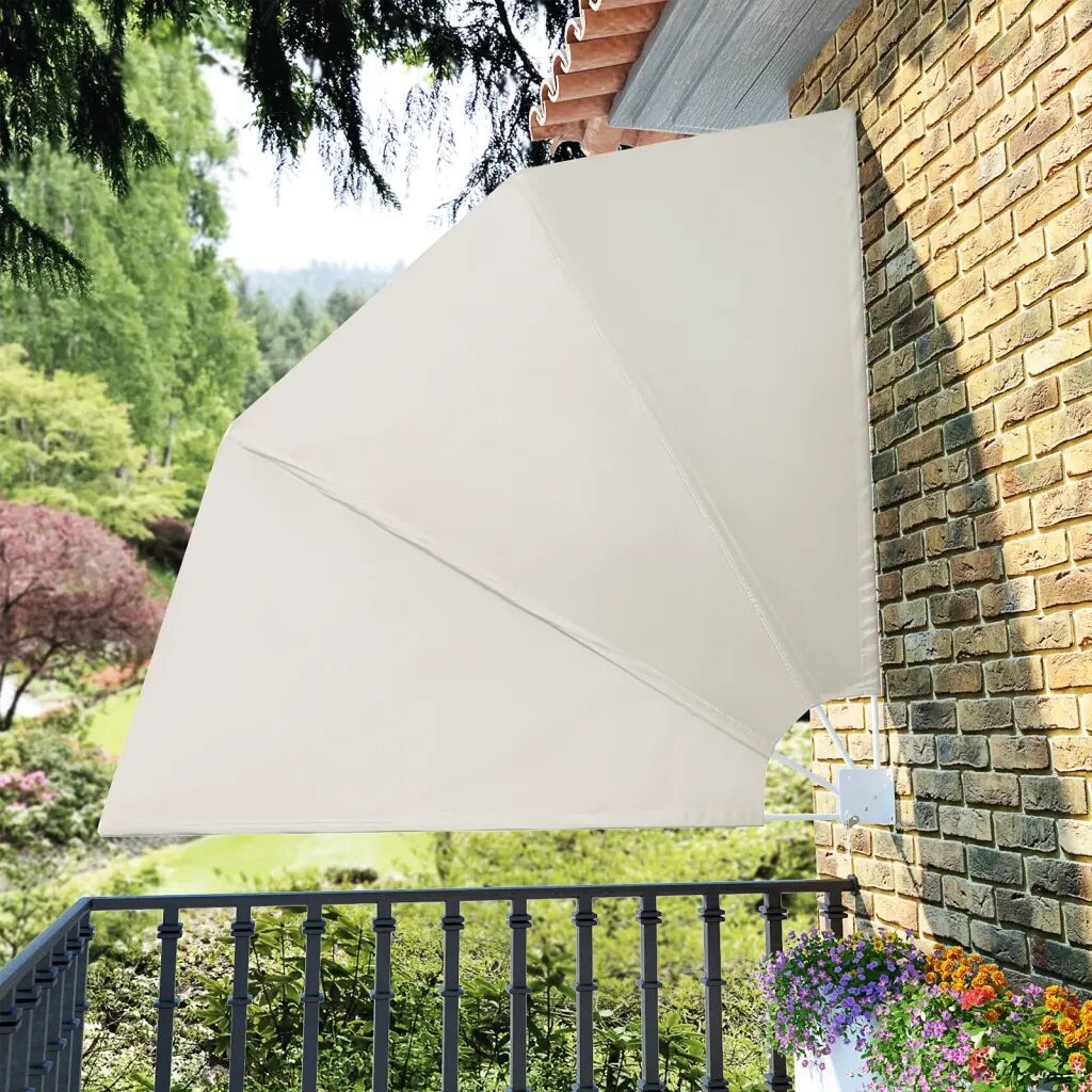 vidaXL Sammenleggbar sidemarkise for balkong krem 210x210 cm