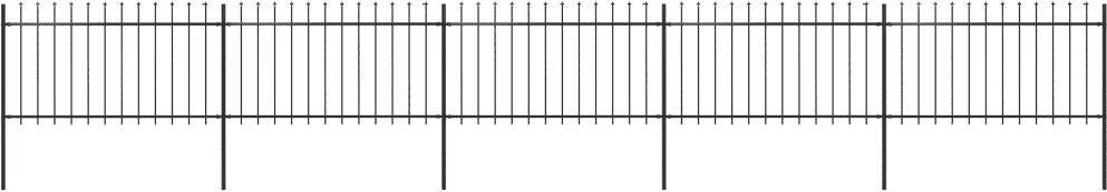 vidaXL Hagegjerde med spydtopp stål 8,5x1 m svart