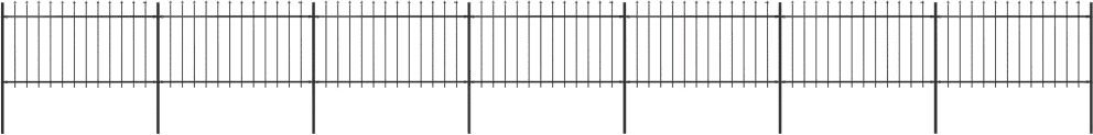 vidaXL Hagegjerde med spydtopp 11,9x1 m stål svart