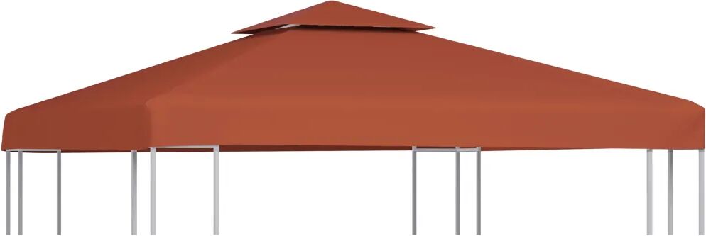 vidaXL Dobbel toppduk til paviljong 310 g/m² 3x3 m terrakotta