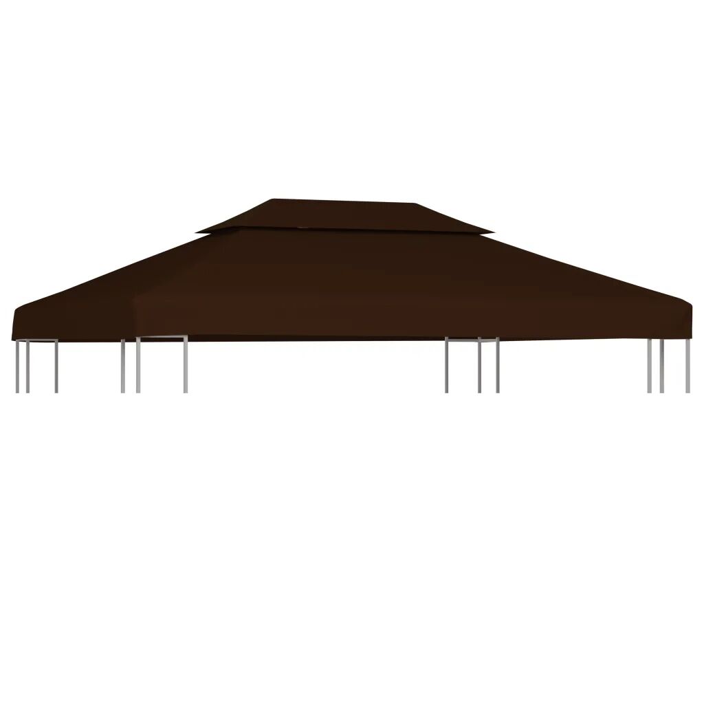 vidaXL Dobbel toppduk til paviljong 310 g/m² 4x3 m brun