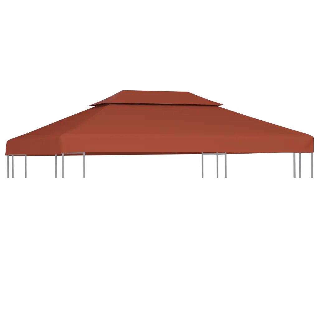 vidaXL Dobbel toppduk til paviljong 310 g/m² 4x3 m terrakotta