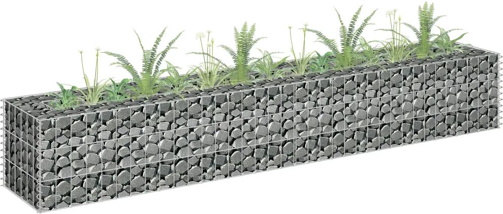 vidaXL Gabion høybed galvanisert stål 180x30x30 cm