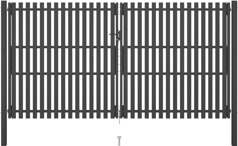 vidaXL Hageport stål 4x2,5 m antrasitt