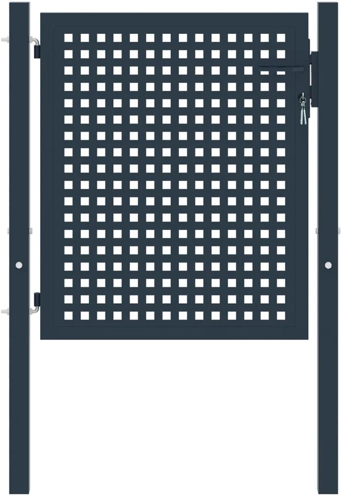 vidaXL Hageport antrasitt 102x125 cm stål