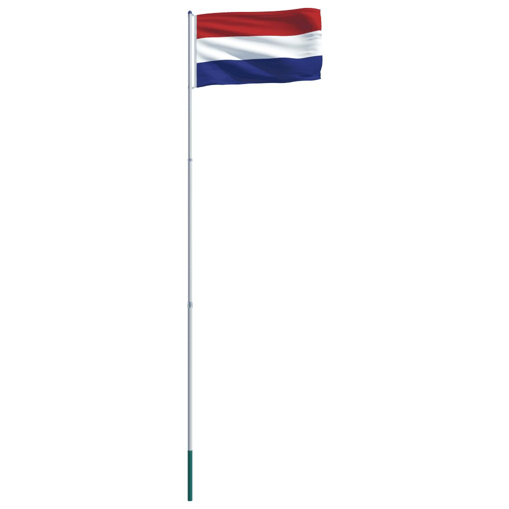 vidaXL Nederlandsk flagg og stang aluminium 6 m