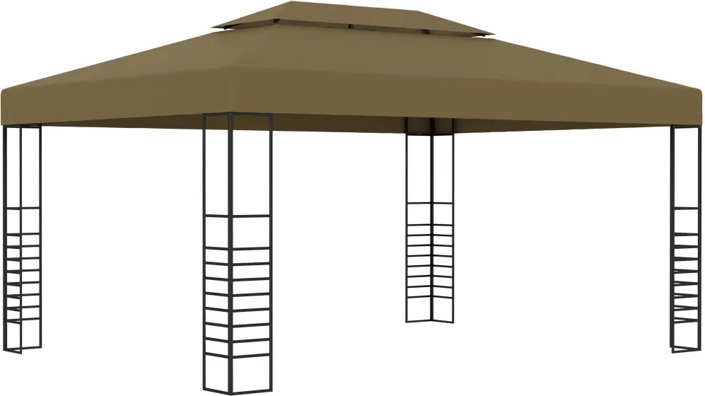 vidaXL Paviljong 3x4 m gråbrun 180 g/m²