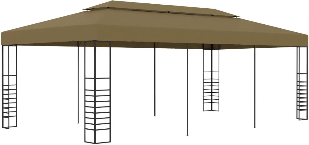 vidaXL Hagetelt 6x3x2,7 m gråbrun 180 g/m²