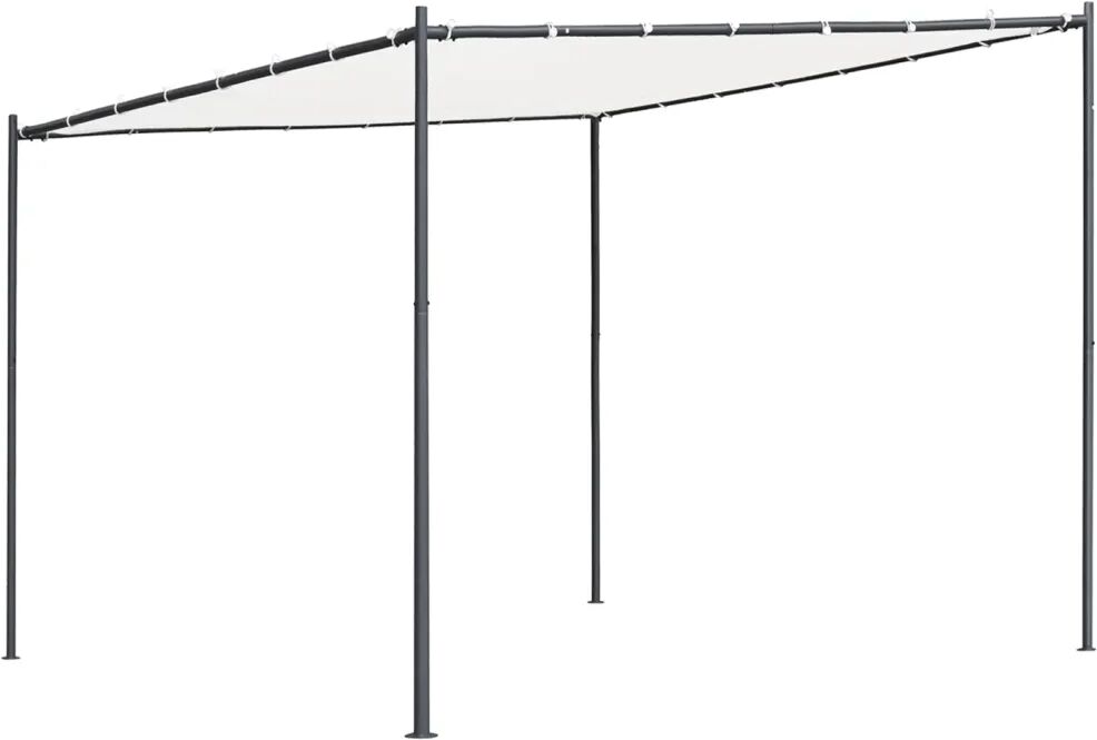 vidaXL Paviljong med flatt tak 3x3x2,4 m hvit 180 g/m²