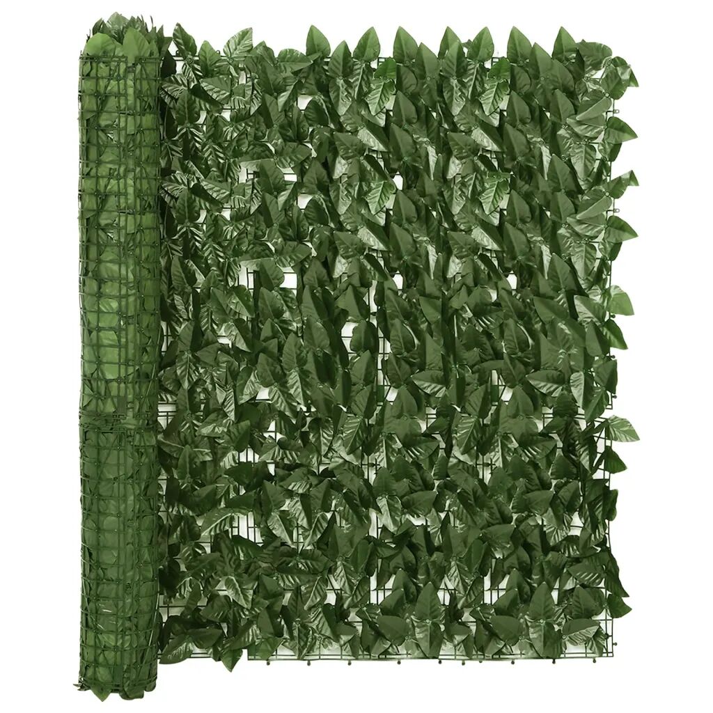 vidaXL Balkongskjerm med mørkegrønne blader 500x100 cm