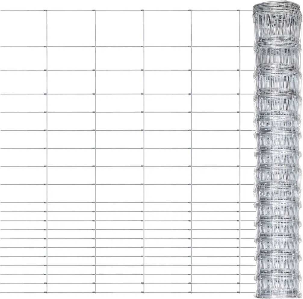 vidaXL Hagegjerde galvanisert stål 50x1,6 m sølv