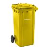 eurokraft pro Pojemnik na odpady, z tworzywa, DIN EN 840, poj. 240 l, szer. x wys. x głęb. 580 x 1100 x 740 mm, żółte, dostawa od 5 szt.