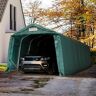TOOLPORT 3,3x9,6m Namiot garażowy - 2m brama wjazdowa, PVC 800, ciemnozielony, ze statyką (podłoże betonowe) - (68314)