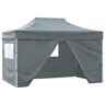 vidaXL Rozkładany namiot z 4 ścianami bocznymi, 3 x 4,5 m, antracytowy