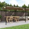 vidaXL Pergola ze zwijanym dachem, taupe, 589x292x230 cm