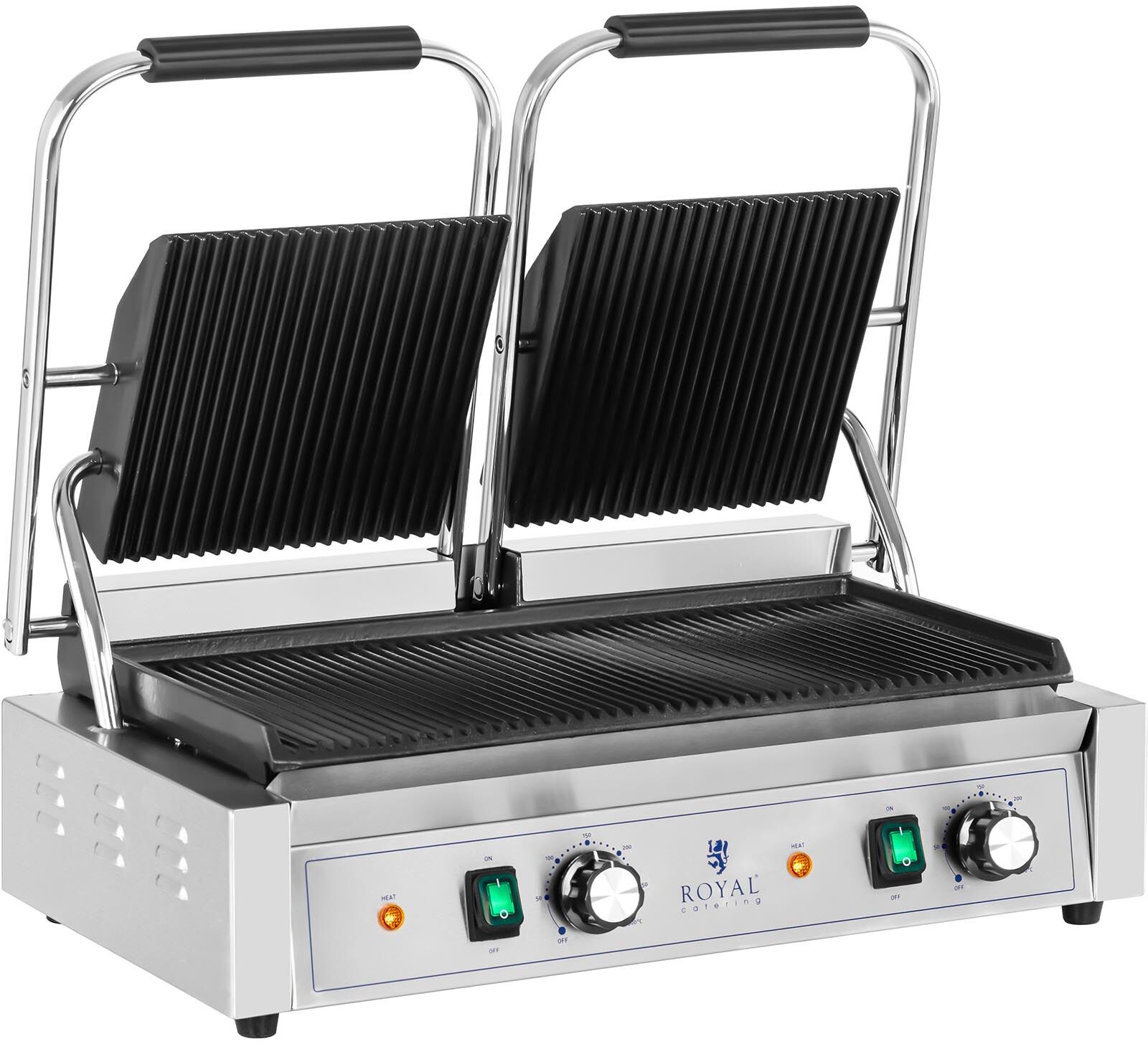 Royal Catering Grill kontaktowy - 3600 W - ryflowany RCPKG-3600-R