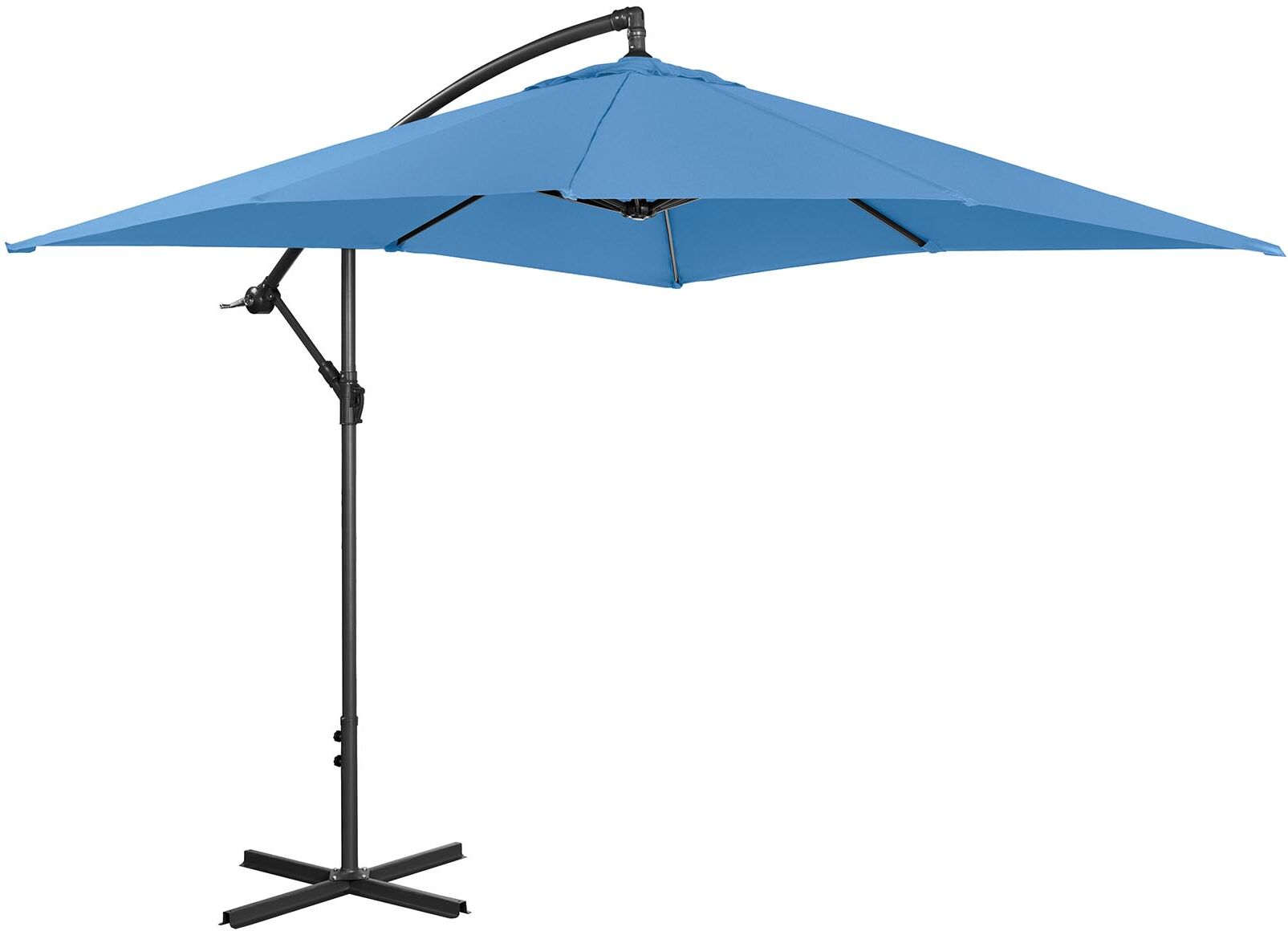 Uniprodo Parasol ogrodowy wiszący - 250 x 250 cm - niebieski UNI_UMBRELLA_SQ250BL