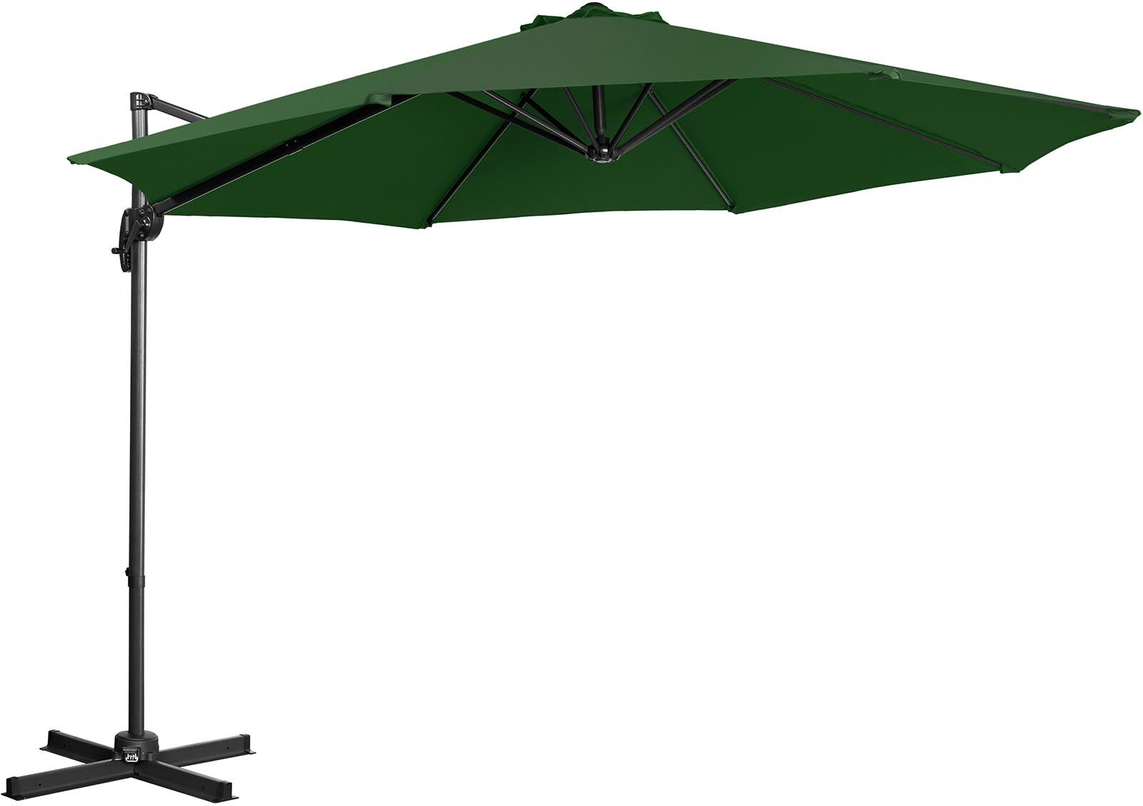 Uniprodo Parasol ogrodowy wiszący - Ø300 cm - zielony UNI_UMBRELLA_2R300GR