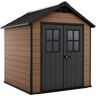 Keter Abrigo de Jardim de Resina Newton 757 ao Ar Livre (Shed Building - Arrumação de Troncos - Aço Metal Madeira - 252x228x223 cm)