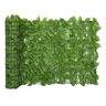 Vidaxl Tela de varanda com folhas verdes 300x75 cm