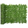 Vidaxl Tela de varanda com folhas verdes 400x75 cm