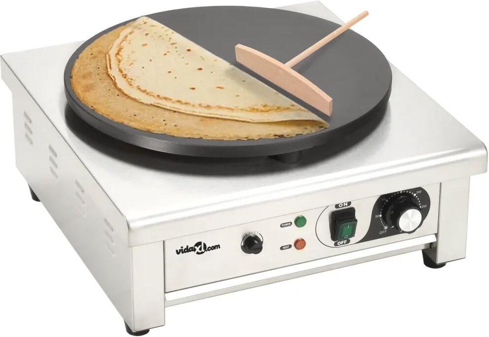 vidaXL Máquina fazer crepes elétrica c/ bandeja removível 40 m 3000 W