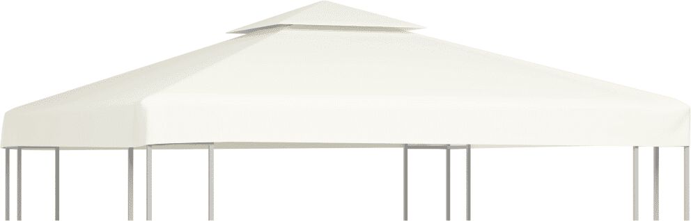 vidaXL Cobertura de substituição p/ gazebo 310 g/m² branco nata 3x3 m