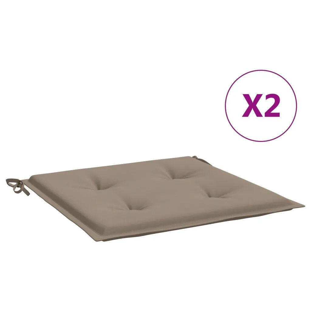 vidaXL Almofadões cadeiras jardim 2 pcs 50x50x3cm cinzento-acastanhado