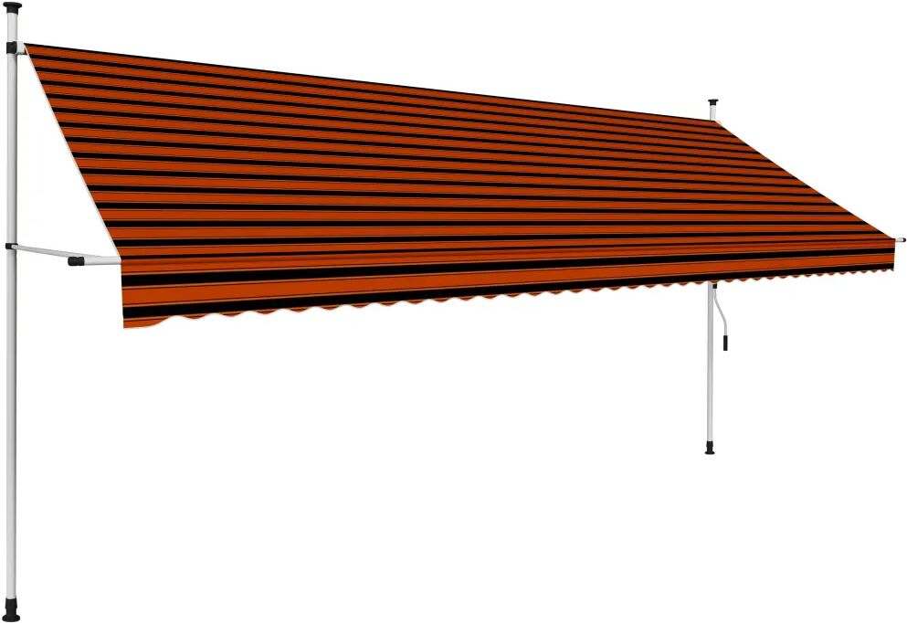 vidaXL Toldo retrátil manual 400 cm laranja e castanho