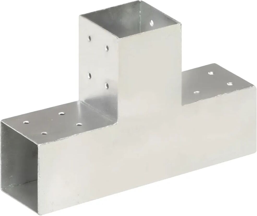 vidaXL Base para poste em forma de T 81x81 mm metal galvanizado