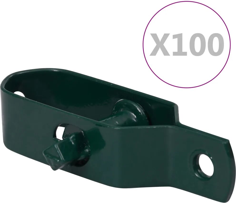 vidaXL Tensores de arame para cerca 100 pcs 90 mm aço verde